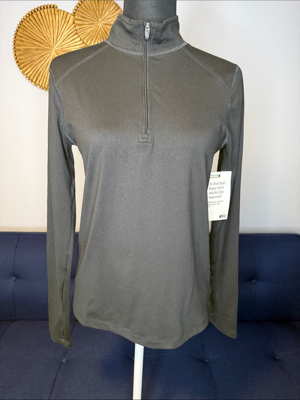 REI Co-Op Midweight Base Layer 1/4 Zip‎ Pullover Outdoors Performance Hiking Gym